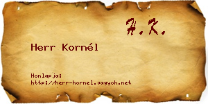 Herr Kornél névjegykártya