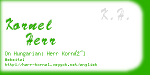 kornel herr business card